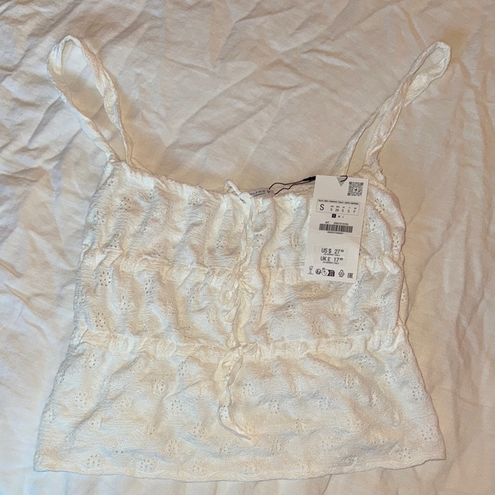 White Eyelet Tank Top